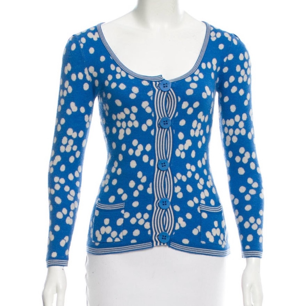 Sonia Rykiel Blue and White Wool Sweater XS